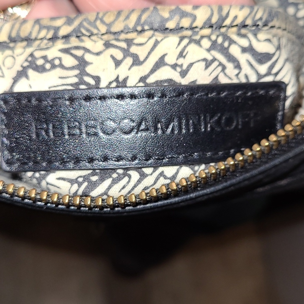 🤩Black leather Rebecca Minkoff Mini M.A.C. Crossbody bag with Gold Accents - Picture 9 of 16